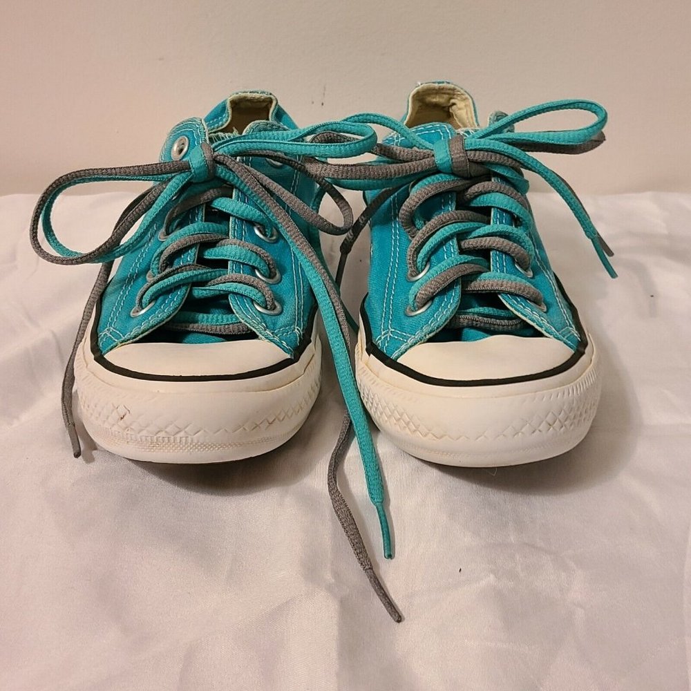 Converse All Star Unisex Low Top Men's Sz 4 Woman's Sz 6 Teal Sneakers Shoes - Picture 2 of 10